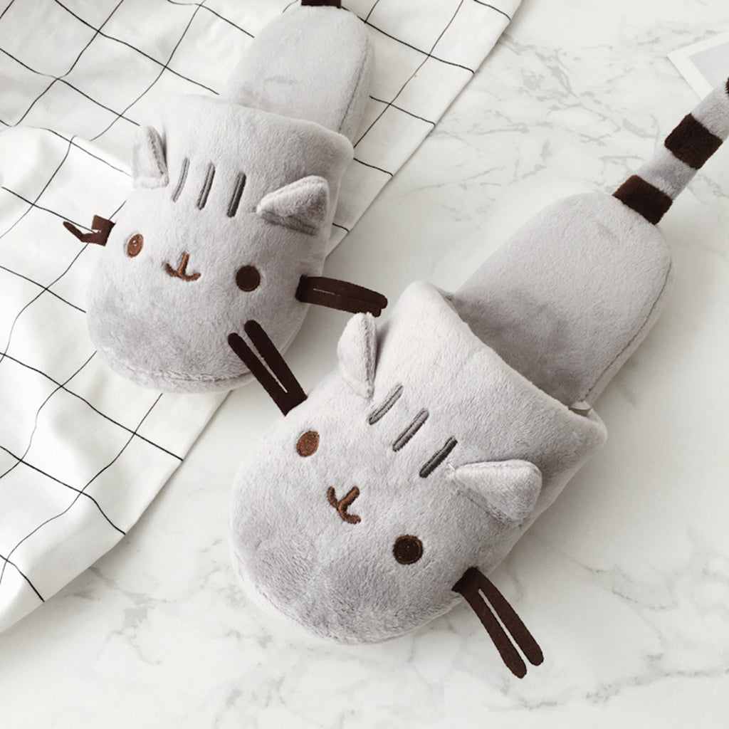 Cozy Cat Plush Slippers