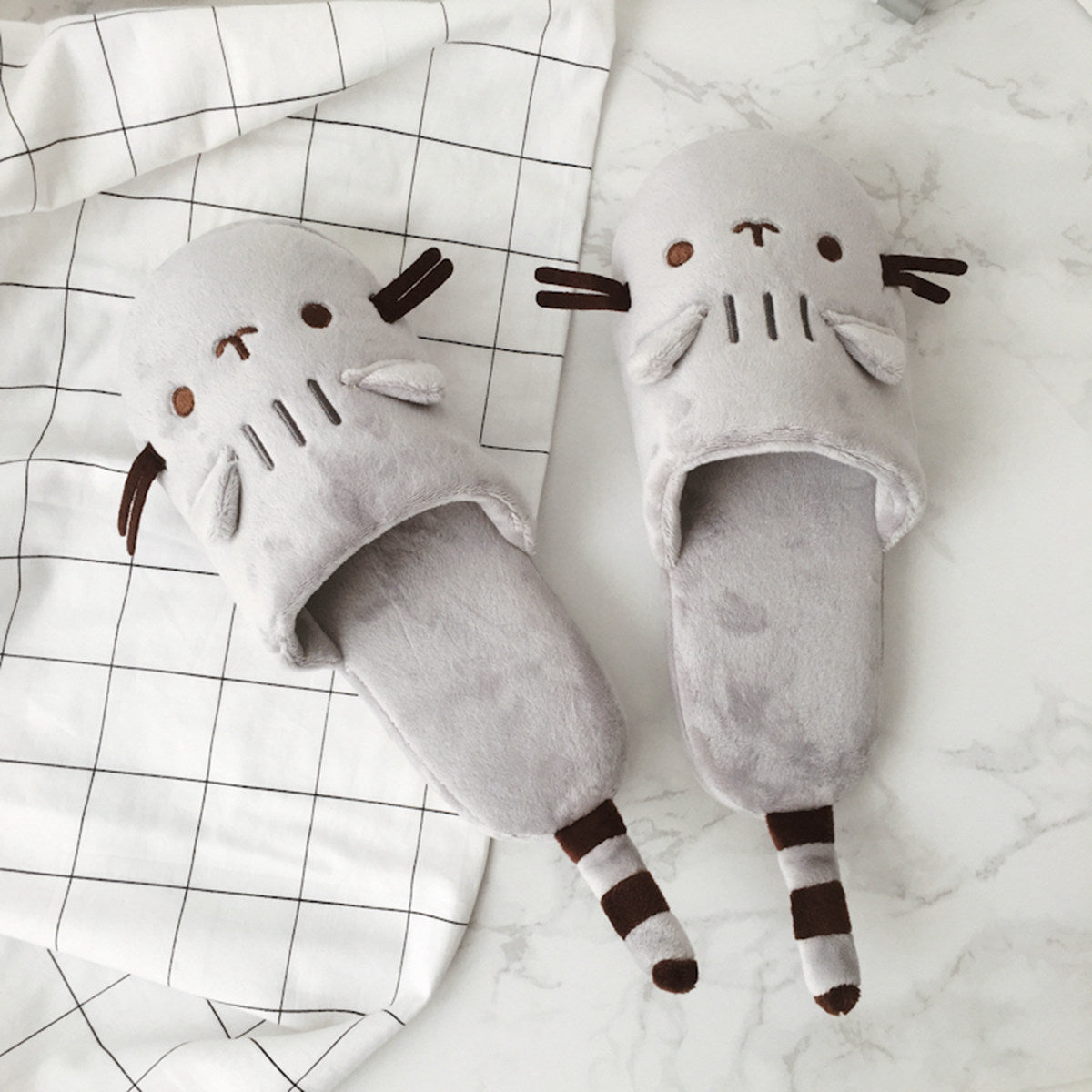 Cozy Cat Plush Slippers